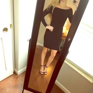Off the shoulder black dress